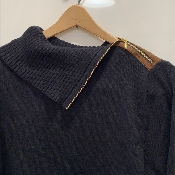 Charter Club Black Split Zip Turtleneck Sw… - Picture 2 of 4